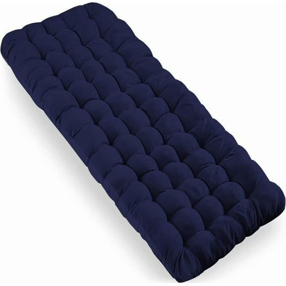 XgoodX Camping Cot Mattress Pad Cushion - Thick Comfortable Cotton Filled Sleeping Pad, Blue, Portable Design for Outdoor Camping, Hiking & Travel, Enhances Sleep Comfort