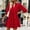 Red, variant on Sentmoon Button Womens Dresses Long Sleeve V Neck Fall Dresses for Women 2024 Loose Fit Ruffle Solid Color Midi Dresses,Plus Size Fashion A-line Dresses Khaki L