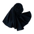 thumbnail image 3 of Women's Solid Color Muslim Hijab Scarf, Wrinkle Free Polyester Cotton Headscarf for Ramadan, Prayer, and Daily Modest Wear, Long Versatile Shawl for Travel and Gift Navy, 3 of 5