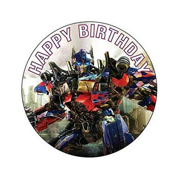 Whimsical Practicality's Transformers Edible Icing Image Cake Topper-8 inch Round or Larger