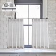 thumbnail image 1 of LIMON HOME Cortinas de baño para ventana, cortina plisada rústica con ganchos, anillos de 24.0 in de largo, a rayas, medias cortinas para sótano, sala de estar, privacidad, filtrado de luz, gris sobre, 1 of 5