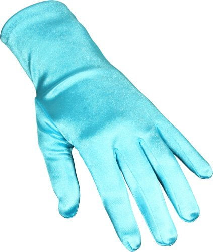 Stretch Satin Dress Gloves Wrist Length, Size: Turquoise, Turquoise ...