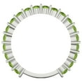 thumbnail image 5 of 1.2 ctw Wedding Band for Women - 18K White Gold Natural Peridot Stackable Eternity Ring, 5 of 6