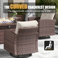 thumbnail image 6 of Layinsun 10 Pieces Patio Furniture Set with Swivel Chairs, Rattan Wicker Rocking Glide Chairs with 44" Propane Gas Fire Pit Table Conversation Set, 6 of 9