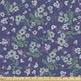 thumbnail image 2 of Spring Fabric by the Yard, Continuous Flora Abstract Bloom Garden, Upholstery Fabric for Dining Chairs Home Decor Accents, Quartz Purpleblue by Ambesonne, 2 of 5