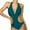 Blue, variant on Fartey Tummy Control One Piece Swimsuit for Women Fashion Elegant Halter Deep V Neck Bathing Suit Solid Color Cutout Swimsuits Casual Summer Beach Swimwear Blue S-XL