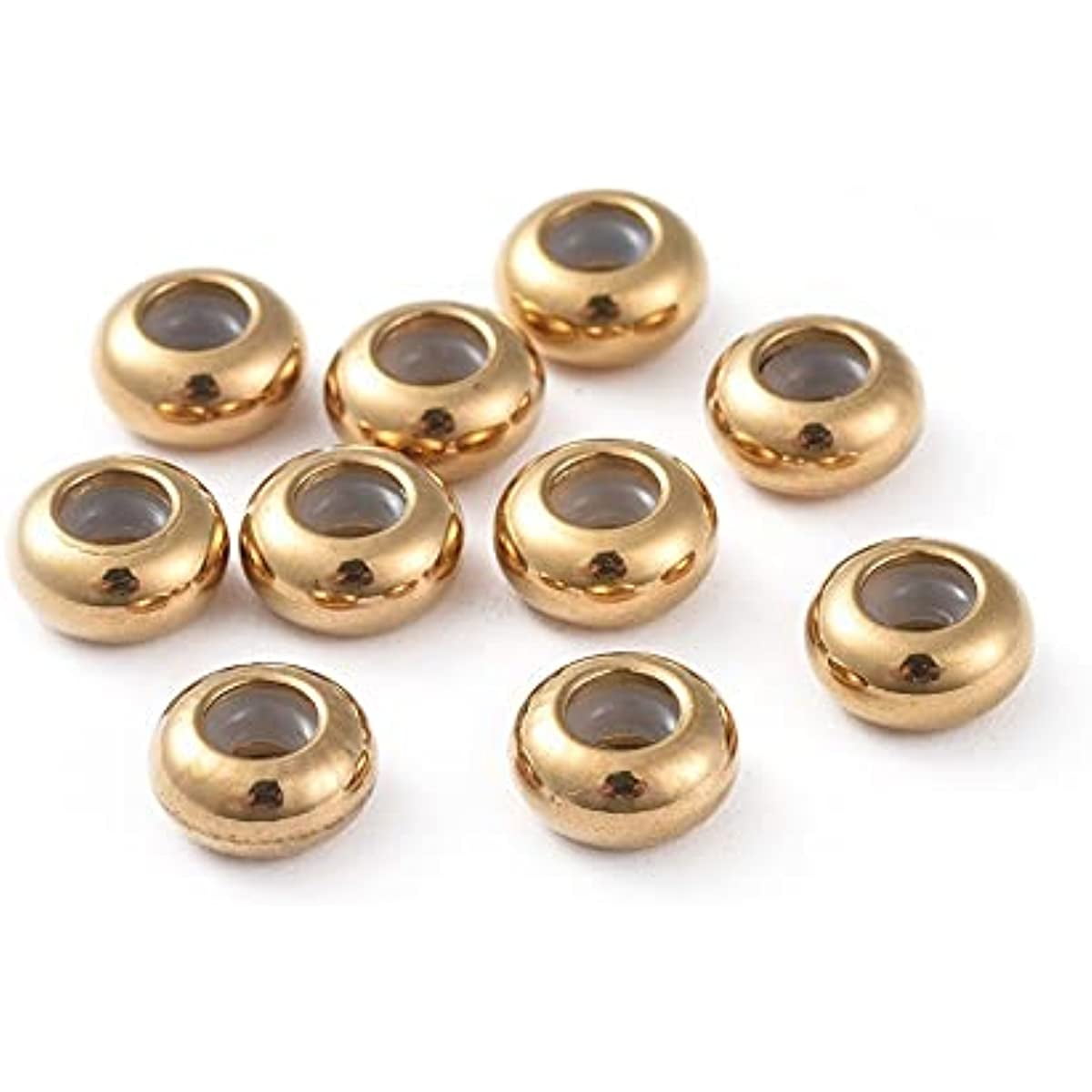 100pcs 6mm Cube Beads Metal Spacer Bead Stainless Steel Loose Bead Spacers Beads Metal Slider Beads for Bracelet Necklace Jewelry Making 3mm Hole