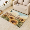 thumbnail image 2 of Sunflower Area Rugs for Bedroom Living Room - 4x6 ft - Butterfly Carpet for Home Decor - Flower Patterned Decorative Indoor Large Rug - Washable & Soft & Non Slip & Low Pile (ZF&7454), 2 of 7