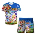 thumbnail image 3 of Nuevas camisetas de verano para niños, camisetas y pantalones cortos de Sonic, conjuntos de 2 piezas, camisetas de anime para niños, conjuntos de ropa de verano para bebés y niños, 3 of 5