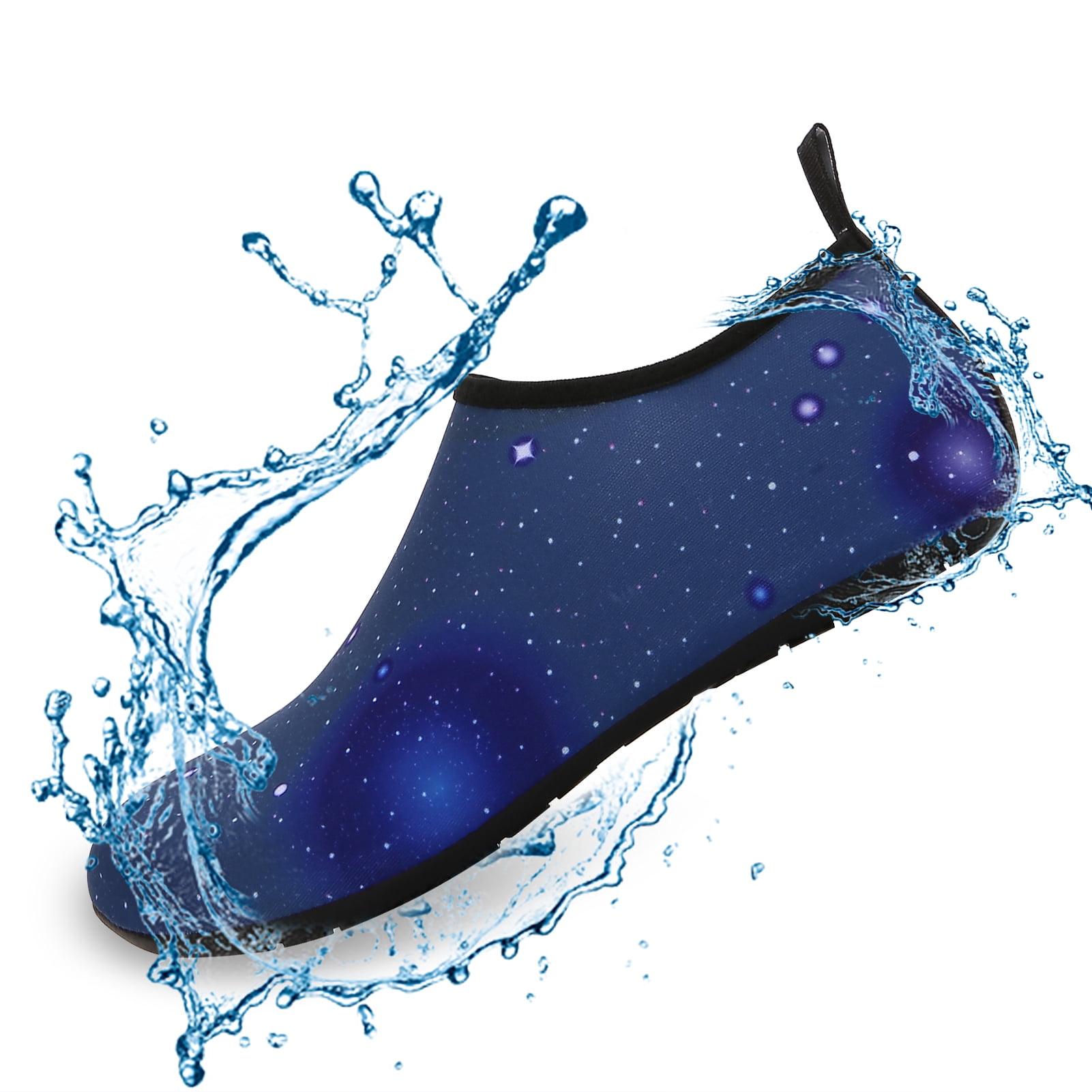 Men and Women a Slip On Barefoot Quick-Dry Beach Aqua Yoga Water Shoes (Space/Black, 5.5-6.5 Women/5-5.5 Men)