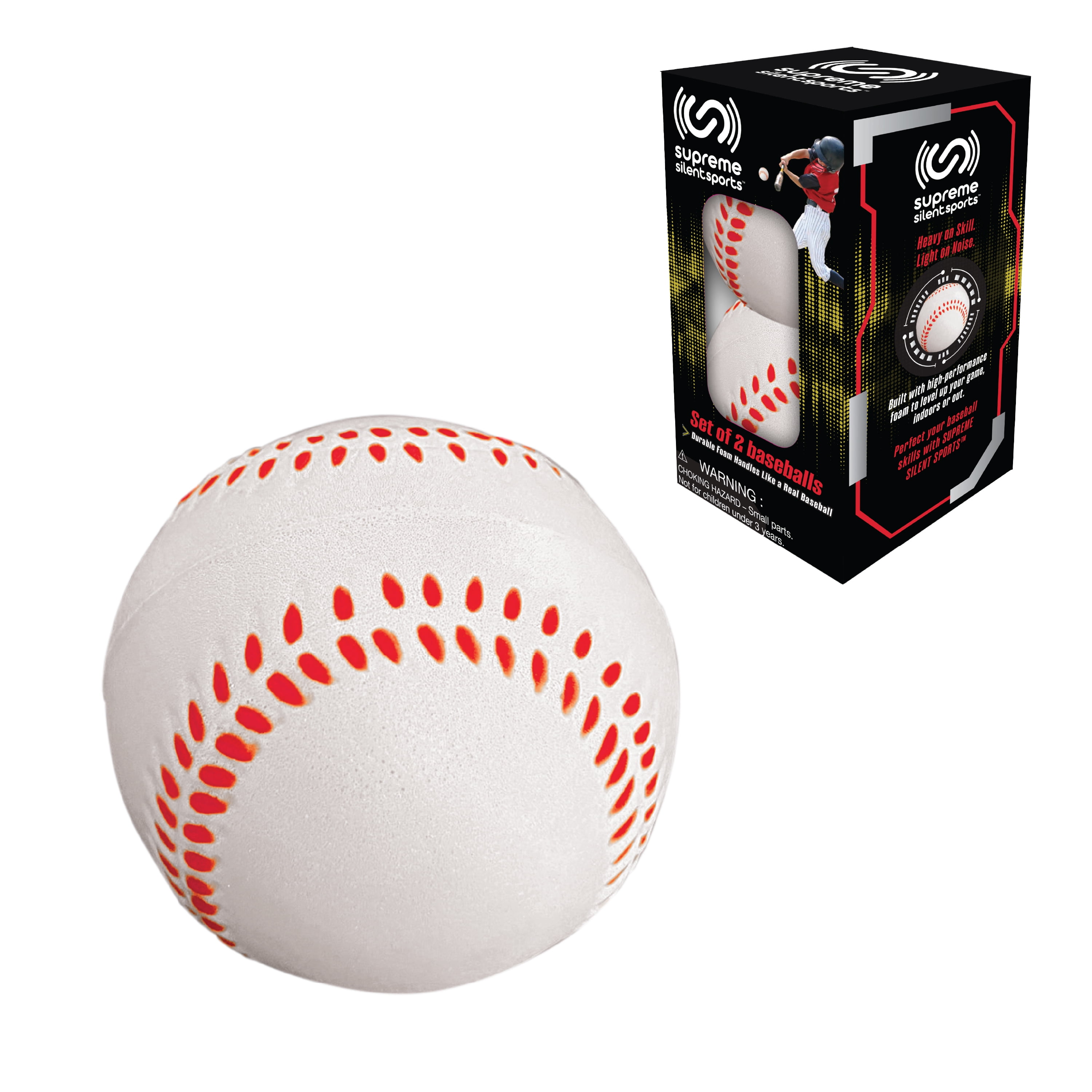 Supreme Silent Sports Indoor & Outdoor Baseball, 2 Pack