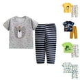 thumbnail image 2 of Pajamas For Boys Fun Cartoon Short Sleeves & Pants 2-Piece PJs Set Kid Comfy Sleepwear, Dark Blue, 2 of 3