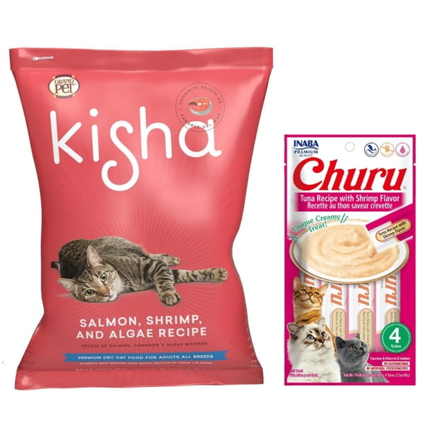 GrandPet Kisha Adulto 1.5 kg + Churu Atún con Camaron Sobre con 4 Tubos de 14 g