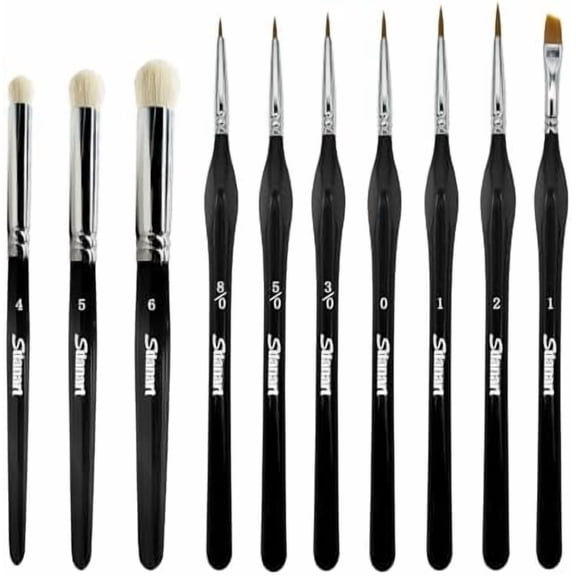 Miniature Paint Brushes Drybrush Set，Detail Paint Brushes Set，Hobby Dry Paint Brush,10 PCS Advanced Model Paint Brush for Tabletop Wargames Miniature Acrylic Watercolor Oil Painting，40k