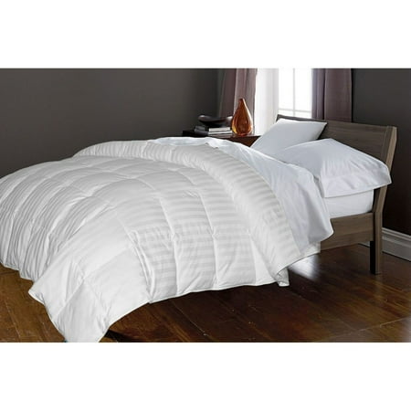 350 Tc Cotton Damask Stripe Cover White Goose Down Comforter White