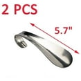 thumbnail image 2 of Stainless Steel Small Handled Pocket Shoehorn Shoe Horn for Kids Men Women Metal Long Handle Lifter 14.5cm Long Silver Tone Set of 2, 2 of 4
