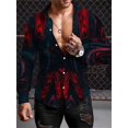 thumbnail image 1 of Camisa de fiesta informal luminosa de lujo para hombre, traje de solapa con botones para fiesta, camiseta de manga larga, suave y cómoda, primavera y otoño de, 1 of 6