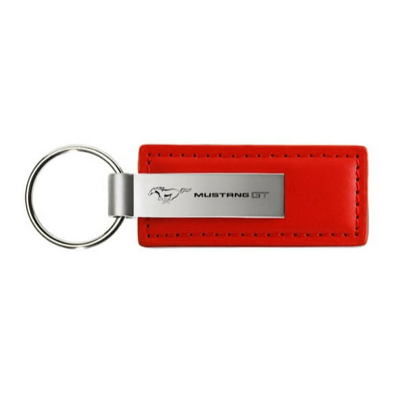 Ford Mustang GT Keychain & Keyring - Red Premium Leather