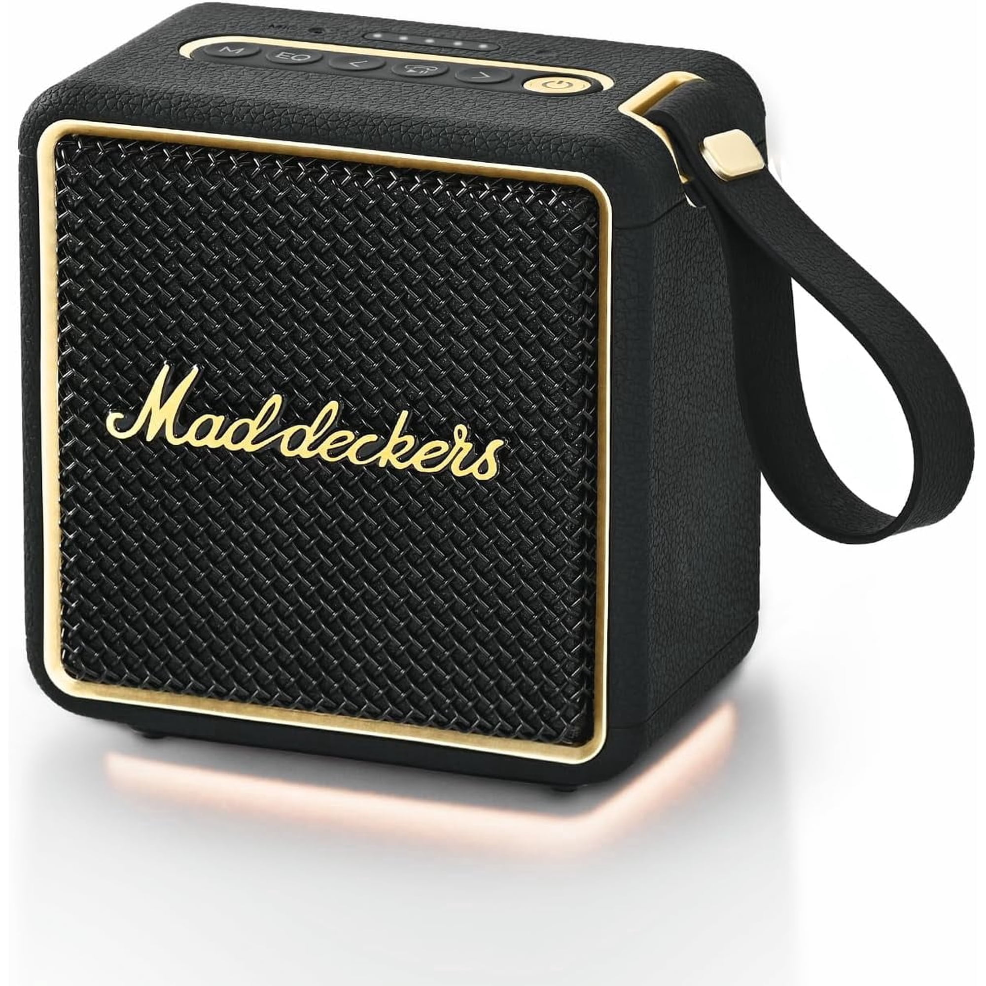 MG II Portable Bluetooth Speaker, 24W Powerful Sound, DSP Enhanced Audio, IP67 Waterproof Dustproof, RGB Lights, 17H+ Playtime, TWS Stereo Pairing, 3 EQ Modes, AUX/TF/USB (Black & Brass)
