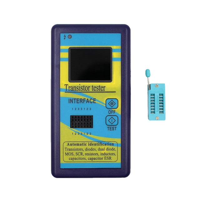 Scienceny Probador de transistores con pantalla Digital LCD de 1,8 pulgadas diodo recargable 0,5-50MΩ 25pF-100000uF dispositivo de medición de apagado Material de laboratorio Vistoso Scienceny TO009127-02B