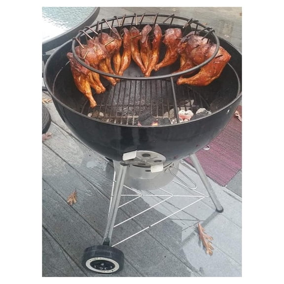 Meat Hanger for 22" Kettle Grill - Stainless Steel Rib Rack - BBQ Smoker Accessories - Increased Capacity & Airflow - Fits Weber & Similar Grills