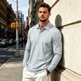 thumbnail image 7 of Sewkxo Men's Polo Shirt Long Sleeve Golf Shirts Lightweight Breathable Cool Shirts,Light Gray 2XL, 7 of 7