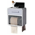 thumbnail image 2 of Toilet Paper Roll Holder, Easy Changing Smart Storage Bathroom Tissue Box PP  for Hotel Grey, 2 of 8