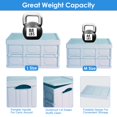 thumbnail image 4 of Moclever 2Pcs Foldable Storage Bins, 15gal Stackable Storage Box with Dustproof Lid Waterproof Interior Bag Utility Organizer Crate, Blue, 4 of 11