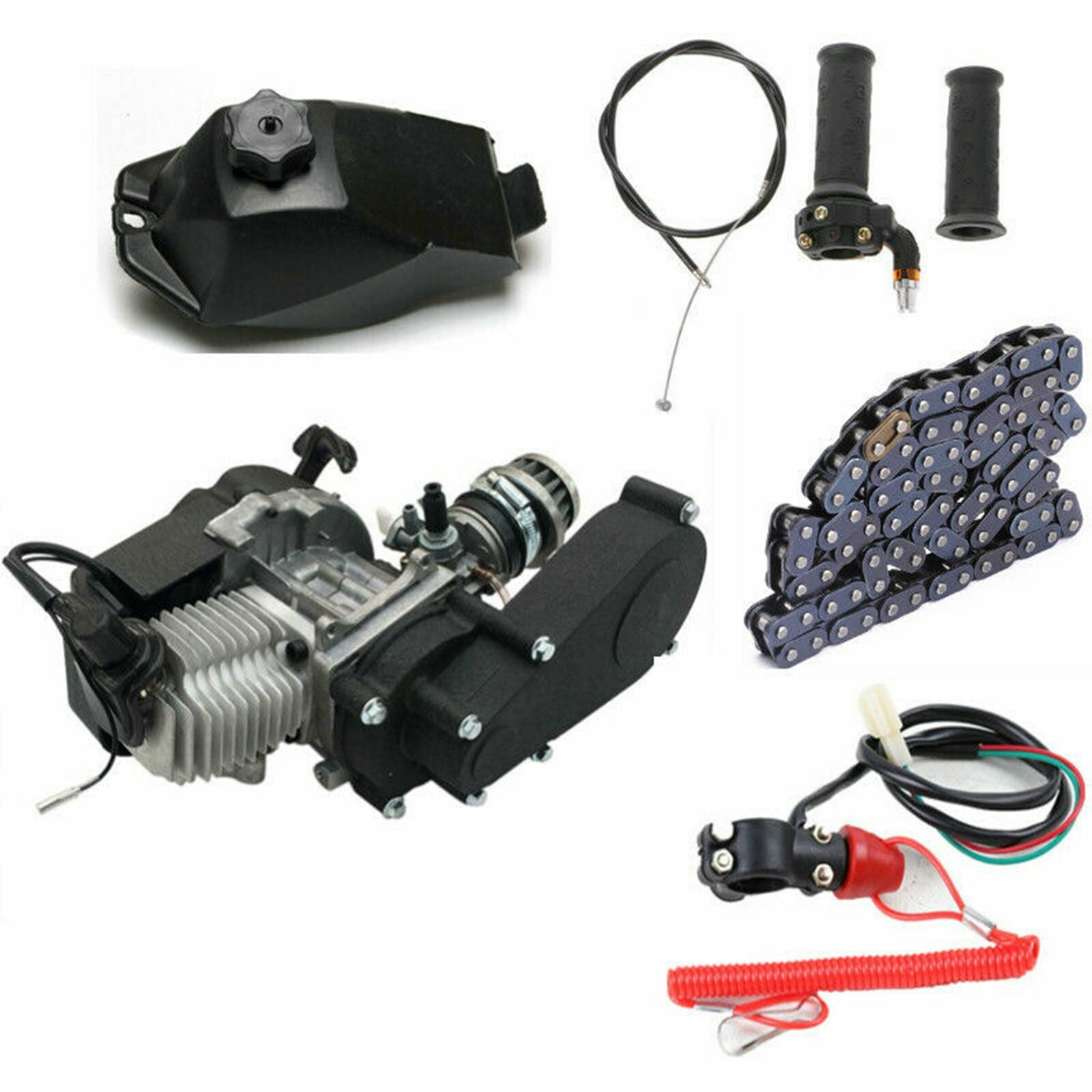 YIYIBYUS 49CC 2 Stroke Engine Motor Kit for Pocket Bicycle ATV Scooter