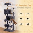 thumbnail image 2 of GOXIFACHOY Heavy Duty Cat Tree,67in Multi-Layered Tall Cat Tower for Indoor Large Adult Cats,XL Compact Cat Stand with Hammock,Sisal Scratching Post,Removable Plush Perch,Condo,Dark Gray, 2 of 9
