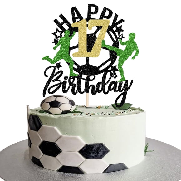 Fiesta de cumpleaños número 17 de Cake Topper YCTHUNFISH Soccer