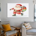 thumbnail image 6 of Canvas Wall Art for Bedroom Ice Skating Santa Claus with Gift Living Room Art Santa Claus Christmas Ice Skating Canvas Prints Bath Laundry Home Decorations 08x12inch Framed Artwork, 6 of 8