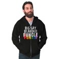 thumbnail image 5 of Big Gay Bearded Funcle Uncle Rainbow Zip Hoodie Sweatshirt Men Brisco Brands M, 5 of 6