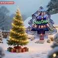 thumbnail image 2 of Whimsical Metal Hanging Christmas Tree Wind Spinner - Unique Garden Decoration with Warm Light Windows & Starry Night Design, 2 of 7