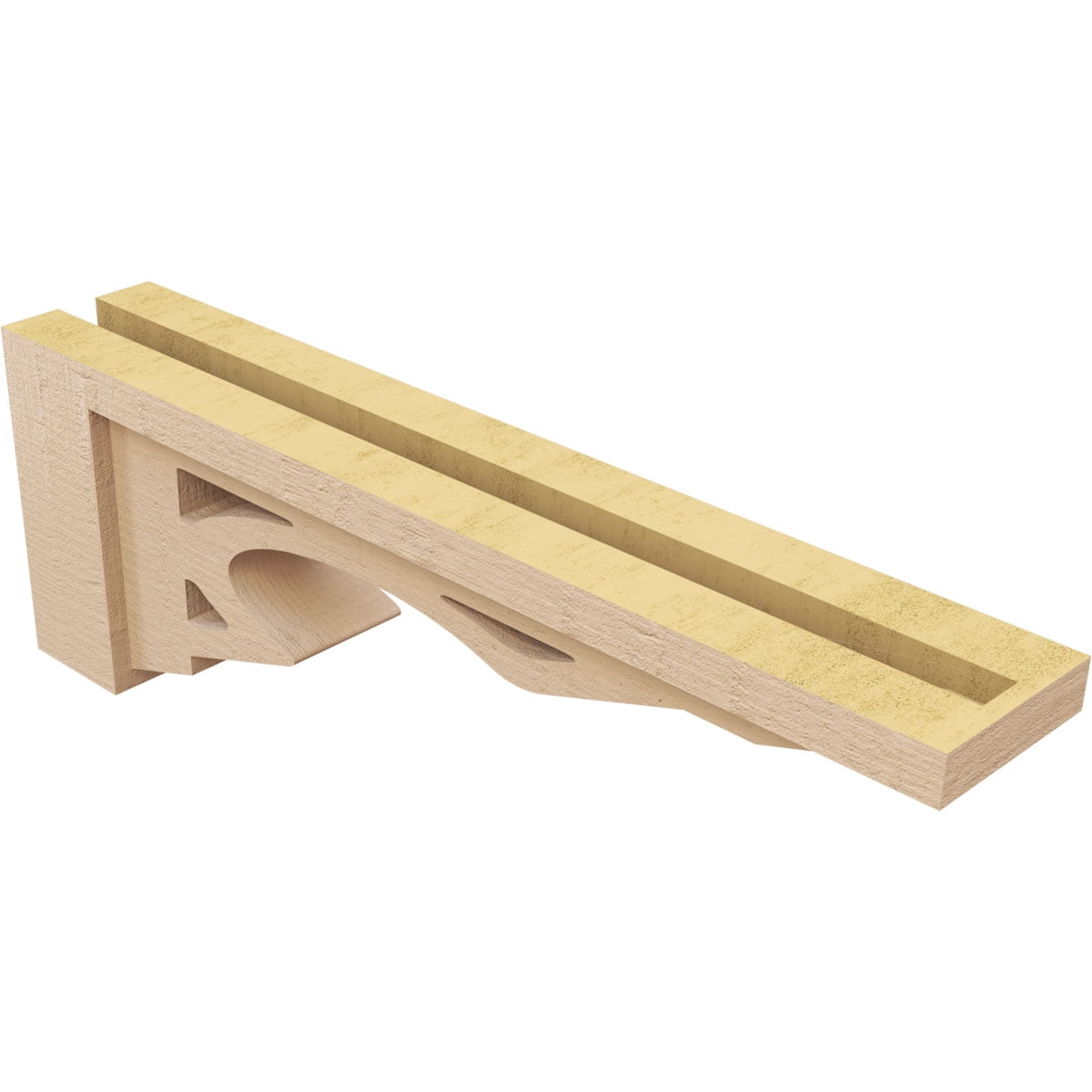 4"W x 24"D x 8"H Thin Sheridan Rough Cedar Woodgrain TimberThane Corbel, Primed Tan