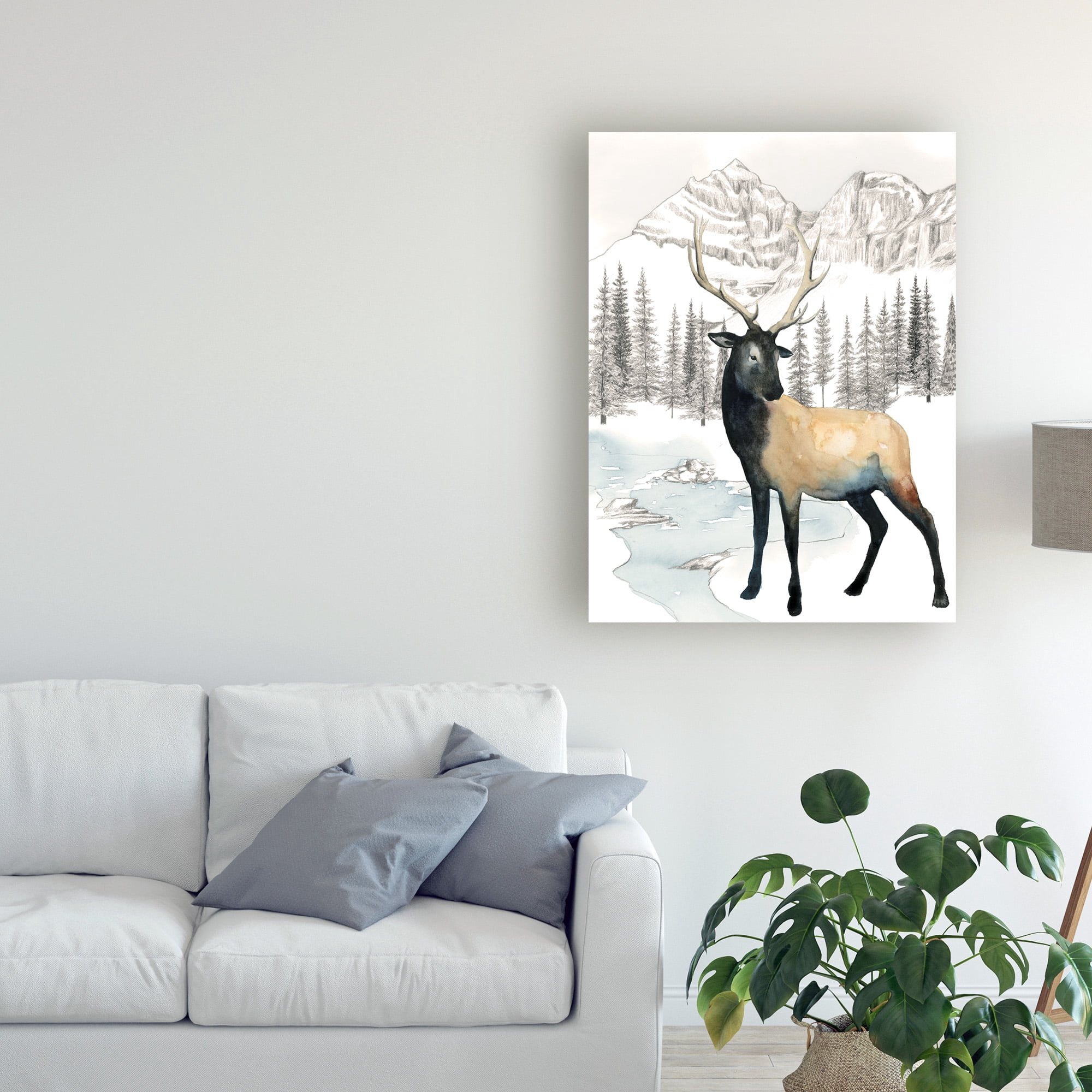 Trademark Fine Art 'Winter Elk I' Canvas Art by Grace Popp
