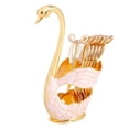 thumbnail image 1 of Juego de vajilla, tenedor para pastel de frutas de aleación de zinc, cuchara para café y té, juego de cubiertos con forma de cisne, 1 soporte para cisne + 6 cucharas, dorado, 1 of 5