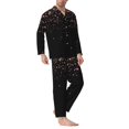 thumbnail image 2 of Naloa Rose Gold Glitter1 Men’s Pajamas Set - Long Sleeve Button Down Sleep Shirt and Pajama Bottoms Sleepwear Set-XX-Large, 2 of 7