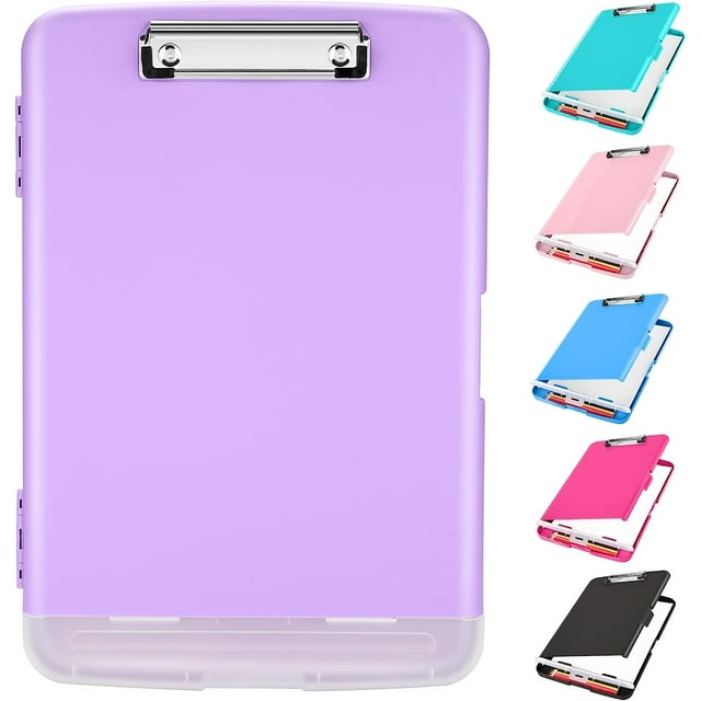 LAICAIW Planches à Pince avec Rangement, Planches à Pince Haute Capacité 8.5x11 avec Rangement, Dossier de Soins Infirmiers Robuste, Planche à Pince en Plastique avec Porte-Stylo pour Femmes Enseignantes Travail, Fournitures Scolaires et de Bureau