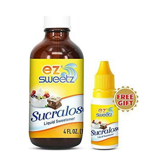 Concentrated Liquid Sucralose Sweetener, 4OZ/120mL (2900 Servings) | One Free Travel Size Bottle 0.5OZ/10mL (360 Servings)