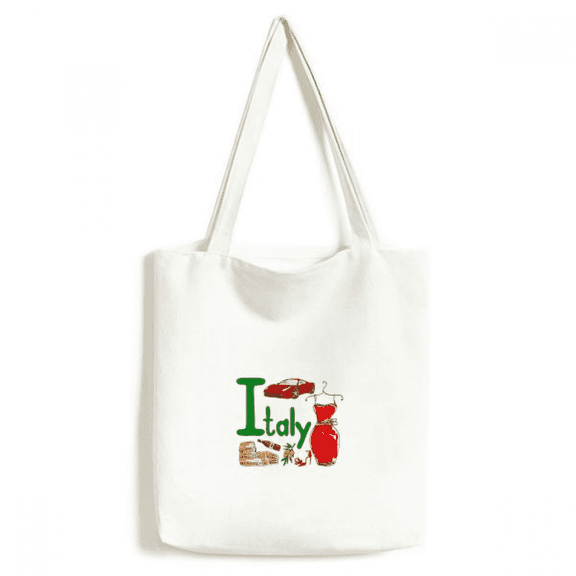 Italy National symbol Landmark Pattern Tote Canvas Bag Shopping Satchel Casual Handbag