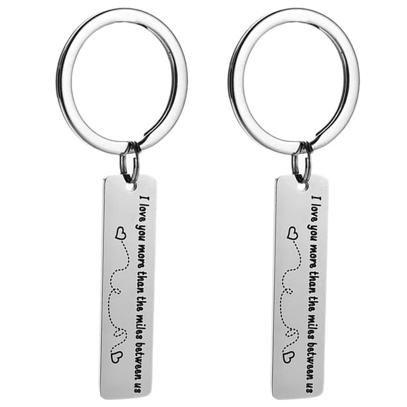 BESTYASH 2-Pack Stainless Steel Couple Keychains, Romantic Love Keyring Set for Partners and Couples