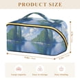 thumbnail image 4 of FORMRS Makeup Bag Travel Cosmetic Organizer for Women Fold Flat Zipper Pouch with Handle, Blue Sky and River, 4 of 8