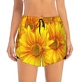 thumbnail image 3 of Uemuo 3D Sunflowers Pattern Women's Athletic Shorts High Waisted Running Shorts with Liner Pockets Gym Elastic Workout Shorts-Small, 3 of 9