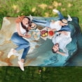 thumbnail image 6 of Papier Mache Ivory Whale Extra Large Picnic Beach Blanket Waterproof Sand Proof Portable Outdoor Mat 60x80, 6 of 9