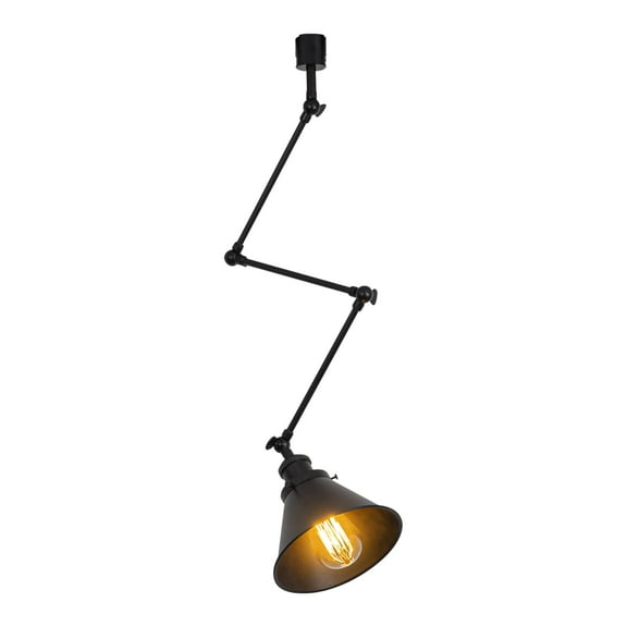 KAYYELAMP H-Type Track Lamp Adjusted Angle Rotated Degree Black Lampshade 38.1" Height Pendant Light Vintage Design for Gallery Loft Farmhouse Store(No Bulb, Track)