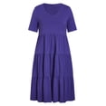 thumbnail image 3 of City Chic Women's Plus Size Tier Cotton Short Sleeve Midi Dress, 3 of 4