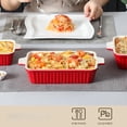 thumbnail image 3 of Rectangular Porcelain Baking Dish Set, 4 Piece Red, Multi-Size Kitchen Cookware, 3 of 7