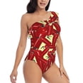 thumbnail image 3 of Sikiie Fire Extinguisher Print Women One Piece Swimsuits Tummy Control One Shoulder Bathing Suits Ruffle Swimwear, From S to XXL-Medium, 3 of 6