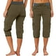 thumbnail image 1 of WILLBEST Pantalones Casuales elegantes para Mujer, Capris Cargo de Cintura Alta con Cordón Ajustable para Un Uso Diario Cómodo con Bolsillos Versátiles y Diseño Elástico. Mediana, 1 of 4